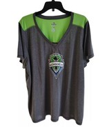 Majestic SEATTLE SOUNDERS Women's MLS Soccer 2XL Gray T-Shirt Pullover  - £17.91 GBP