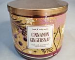 Bath &amp; Body Works Cinnamon Gingersnap 3 Wick Scented Candle 14.5oz Jar U... - £20.05 GBP