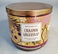 Bath &amp; Body Works Cinnamon Gingersnap 3 Wick Scented Candle 14.5oz Jar Unlit - £19.69 GBP
