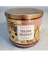 Bath &amp; Body Works Cinnamon Gingersnap 3 Wick Scented Candle 14.5oz Jar U... - £17.72 GBP