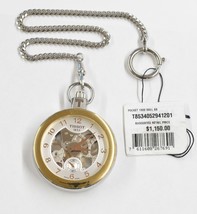 Tissot Men&#39;s Pocket 1920 Stainless Steel Silver (Skeleton Center) Dial Watch - £390.27 GBP