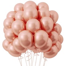 120Pcs Rose Gold Balloons 12 Inches Latex Balloons, Pearl Rose Gold Ball... - $11.99