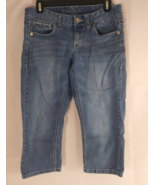 Maurices Women&#39;s Distressed Whiskered Embroidered Denim Capri Jeans Size... - $19.11 CAD