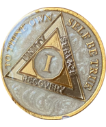 1 2 3 4 5 10 20 or 30 Year AA Medallion Opulent Pearl Silver Swirl Tri-P... - $14.99