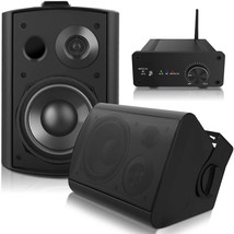 Pohopa 5.25 Inch Outdoor Speakers with Bluetooth Stereo Amplifier Receiver | - £197.43 GBP