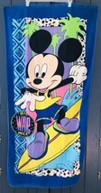Vintage Surfing Mickey Mouse Beach Towel Big Wave Mick Disneyana - £18.99 GBP