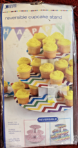 Cardboard Cupcake Stand Holder Tower 3-Tier Round Reversible Dessert Pas... - $14.73