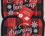 Set 2 Printed Pot Holders(7&quot;x7&quot;) I&#39;M DREAMING OF THE WHITE CHRISTMAS ON ... - £6.20 GBP