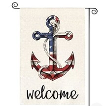  Welcome American Stars and Stripes Anchor Garden Flag Size 12.5 x 18&quot; New - $15.83