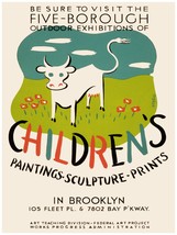 7989.Children&#39;s paintings.sculpture.prints.cown on field.POSTER.art wall... - £13.41 GBP+