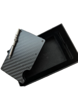 Black Super Slim Aluminum Wallet Credit Card wHolder w Money Clip RFID NEW - £12.64 GBP