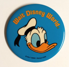 Walt Disney World Productions Donald Duck Souvenir Lapel Vtg Button Pin ... - £11.85 GBP