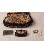 J Brodner &amp; CO Petit Point Needlepoint Floral Tapestry Purse Coin Mirror... - $197.19 CAD