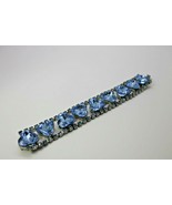 Vintage Blue Rhinestones Bracelet Retro Costume Statement Runway LG Clov... - £39.31 GBP