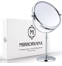 MIRRORVANA Large Double Sided 10X and 1X Magnifying Makeup Mirror with Stand ... - £23.58 GBP