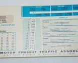 Vtg National Motor Freight Traffic Association English - Metric Converte... - $8.87