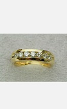 Mens 1.40Ct Simulated Diamond Wedding Engagment Ring 14K Yellow Gold Plated - £73.16 GBP