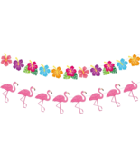 Tropical Flamingo Hibiscus Banner – Summer Beach Party Decoration, Reusable - €8,49 EUR