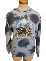 Def Leppard Hoodie Womens Size XS Long Sleeve Pocket Tie Dyed Blue - £11.79 GBP