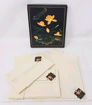Vtg Pond Lilly Pad Hallmark Stationary 14/9 Envelope Black Floral ST376-... - £19.51 GBP
