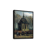 Framed Van Gogh Congregation Church Nuenen Oil Canvas Print Wall Art Pai... - $40.08 CAD+