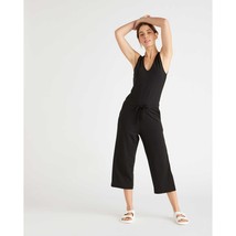 Quince Womens French Terry Modal Jumpsuit Sleeveless Keyhole Back Black M - £19.15 GBP