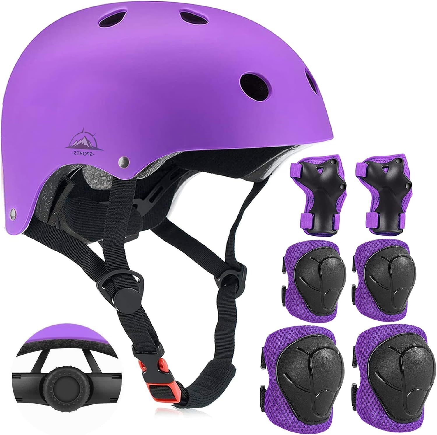 Kids Helmet Set, Knee Pads For Kids Knee Elbow Pads Wrist Guards With, 1... - $44.99