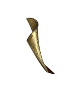 Vintage Crown Trifari Leaf Ribbon Gold Tone Abstract Brooch Pin 3 1/2&quot; Long - $26.05 CAD