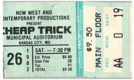 Vintage Cheap Trick Ticket Stub June 26 1982 Municipal Auditorium Kansas City - £35.82 GBP