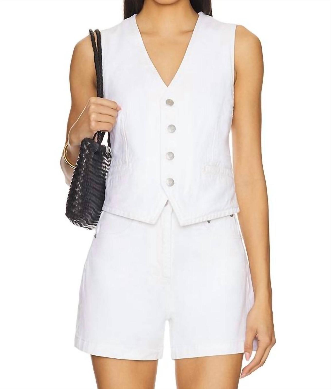 Pistola Vero Denim Vest Top White - $105.00