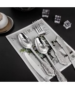 WELLIFE 50 Pack Pre Rolled Napkins with Silver Plastic Cutlery Set Exqui... - £34.82 GBP