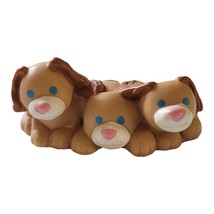 Vintage 1993 Fisher Price Loving Family Dollhouse 3 Brown Puppy Dog Trio Pets - £5.91 GBP