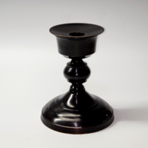 Vintage GATCO Solid Brass ONYX BLACK 5½” Tapered Decorative Candle Holder - £19.94 GBP