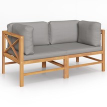  Garden Bench Dark grey cushions and natural teak wood Teak hardwood - $8,585.76 MXN