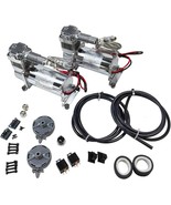 Dual Heavy Duty Onboard 12V Air Compressors 200 PSI with Remote Mount Kit | - $6,634.34 MXN