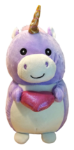 Kellytoy Squishmallows Ursula Unicorn Hug Mees Plush Valentines Heart Purple Toy - £11.83 GBP