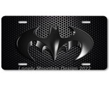 Cool Batman Inspired Art on Black Mesh FLAT Aluminum Novelty License Tag... - £12.70 GBP