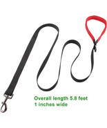 Heavy Duty Nylon Dog Leash 5.8&#39; Long 1&#39;&#39; Wide Black W Red Padded Handle NEW - $16.69 CAD