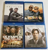 Oblivion, The Bucket List, Transcendence &amp; Olympus Has Fallen Blu-ray Lot  - £10.27 GBP