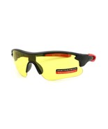 Yellow Lens Safety Protection Eyewear Sports Half Rim Glasses Black Red - $13.97 CAD