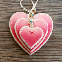 Traditional Handmade Wooden Heart, Valentine&#39;s Day Gift for Women, Mother&#39;s Day  - £26.96 GBP+