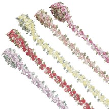 5 Colors Floral Lace Trim Rose Flower Ribbon Trim Decorating Embroidered Trim Po - £17.29 GBP