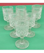 Anchor Hocking Pressed Glass Stemmed 4.5&quot; X 2&quot; Wine Glass Lot Of 6 - $20.30 CAD