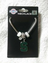 Michigan State Spartans MSU 5 Silver Charm Chain Necklace Jewelry Colleg... - £12.25 GBP