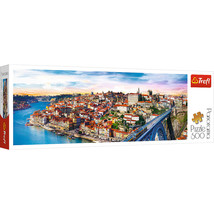 Panorama 500 Piece Jigsaw Puzzle, Porto, Portugal, Coastal City, Train, ... - $17.18