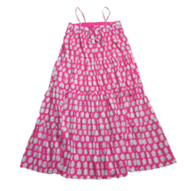 NWT SZ Blockprints J.Crew Tie-front Tiered Maxi in Bright Pink Paisley Dress 2X - £78.85 GBP