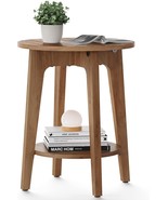 The Vasagle Round Side Table With Lower Shelf, End Table For Small Spaces, - $70.57 CAD