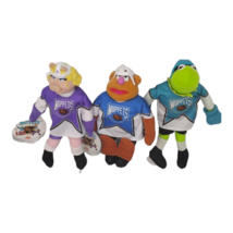 Lot of 3 McDonald&#39;s Muppets Hockey Player Plush Toys 1995 Kermet, Piggy,... - $21.78