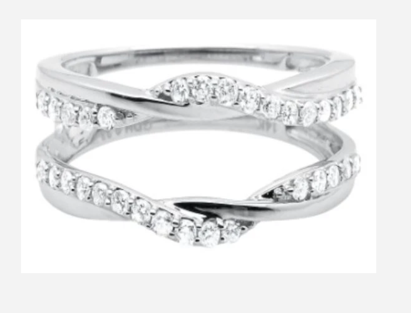 Primary image for SILVER TWISTED RHINESTONE COCKTAIL RING SIZE 5 6 7 8 9 10