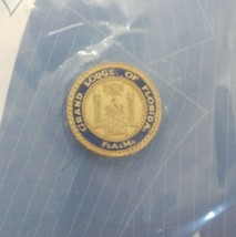 Vintage 1996 Grand Lodge of Florida Masonic Pin FAM 24 Karat Gold Plate - $11.47